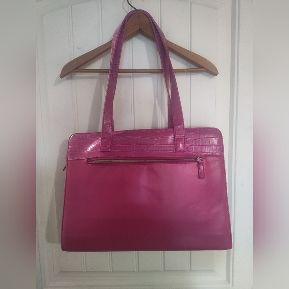 Buxton Genuine Leather Pink Briefcase Shoulder Bag - Picture 2 of 8